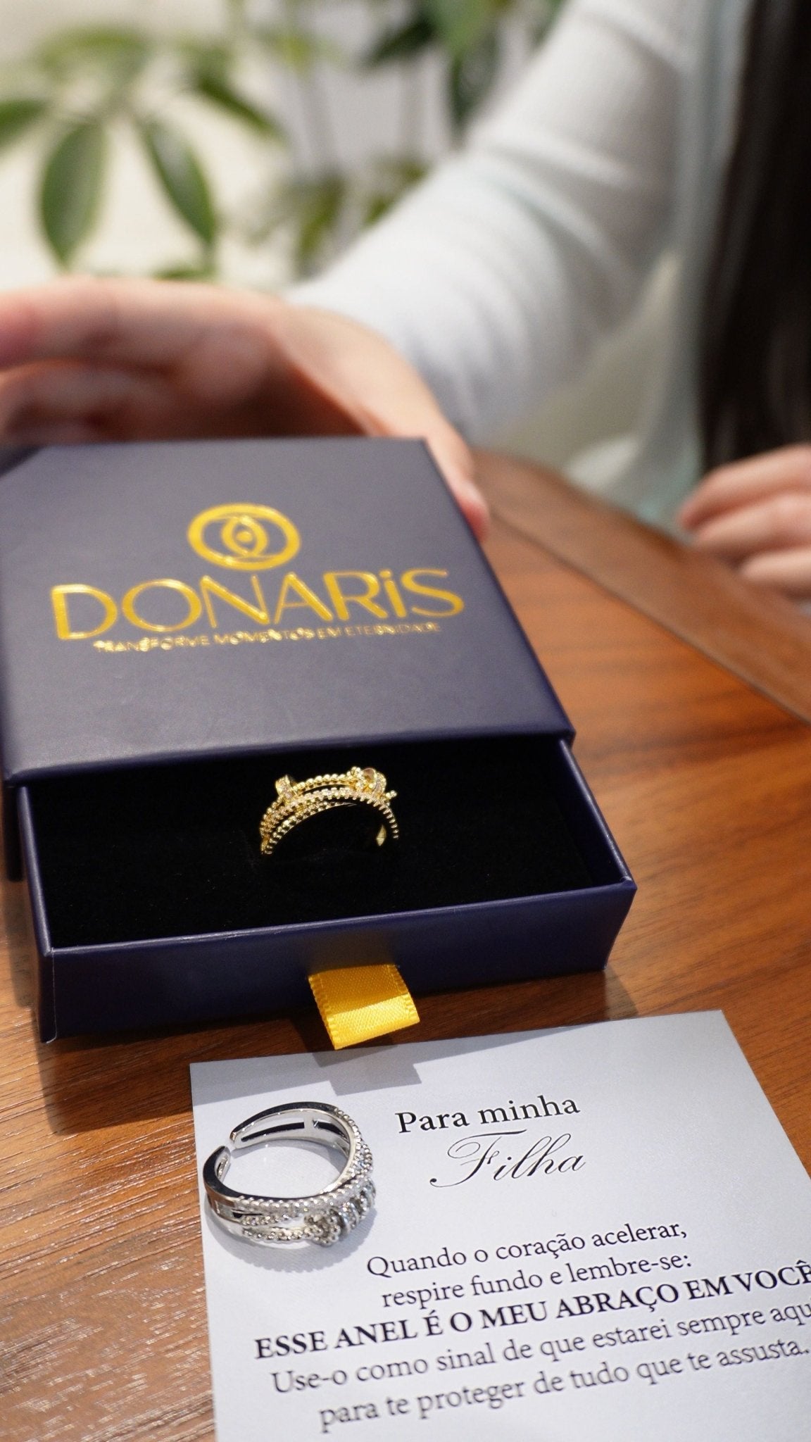 Anel Anti Ansiedade - Presente Para Filha Banhado a Ouro 18k - Direct Ofertas