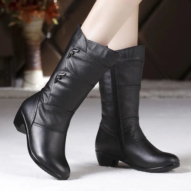 Bota Feminina Couro Peluciada Inverno Carol Bota Feminina Couro Peluciada P4 Direct Ofertas