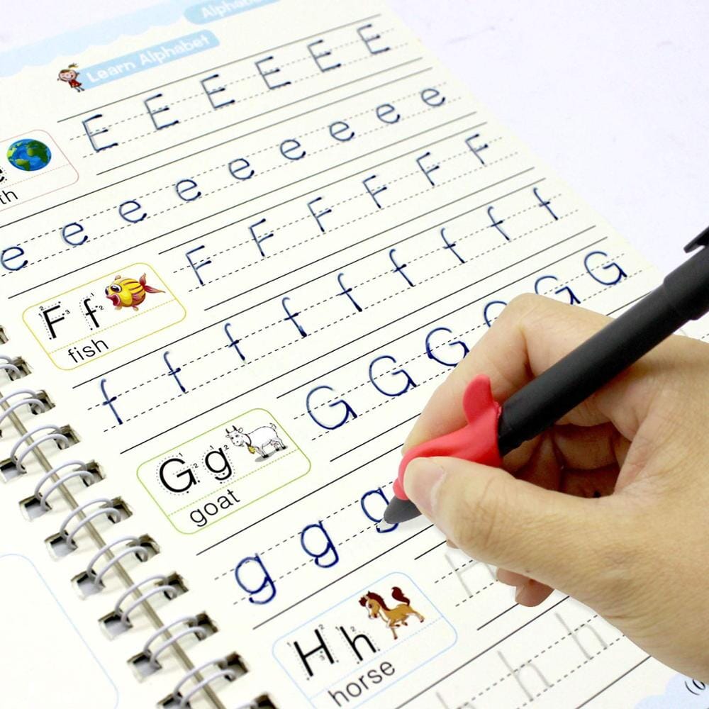 Caderno de Caligrafia Mágicos Reutilizável - Kit com 4 Cadernos - Direct Ofertas