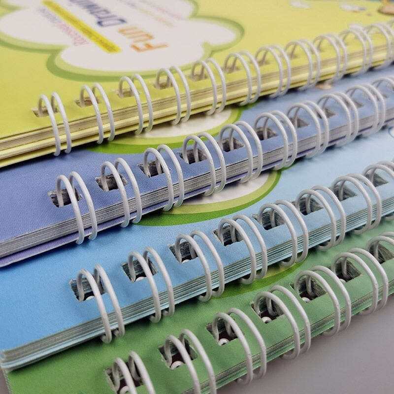 Caderno de Caligrafia Mágicos Reutilizável - Kit com 4 Cadernos - Direct Ofertas