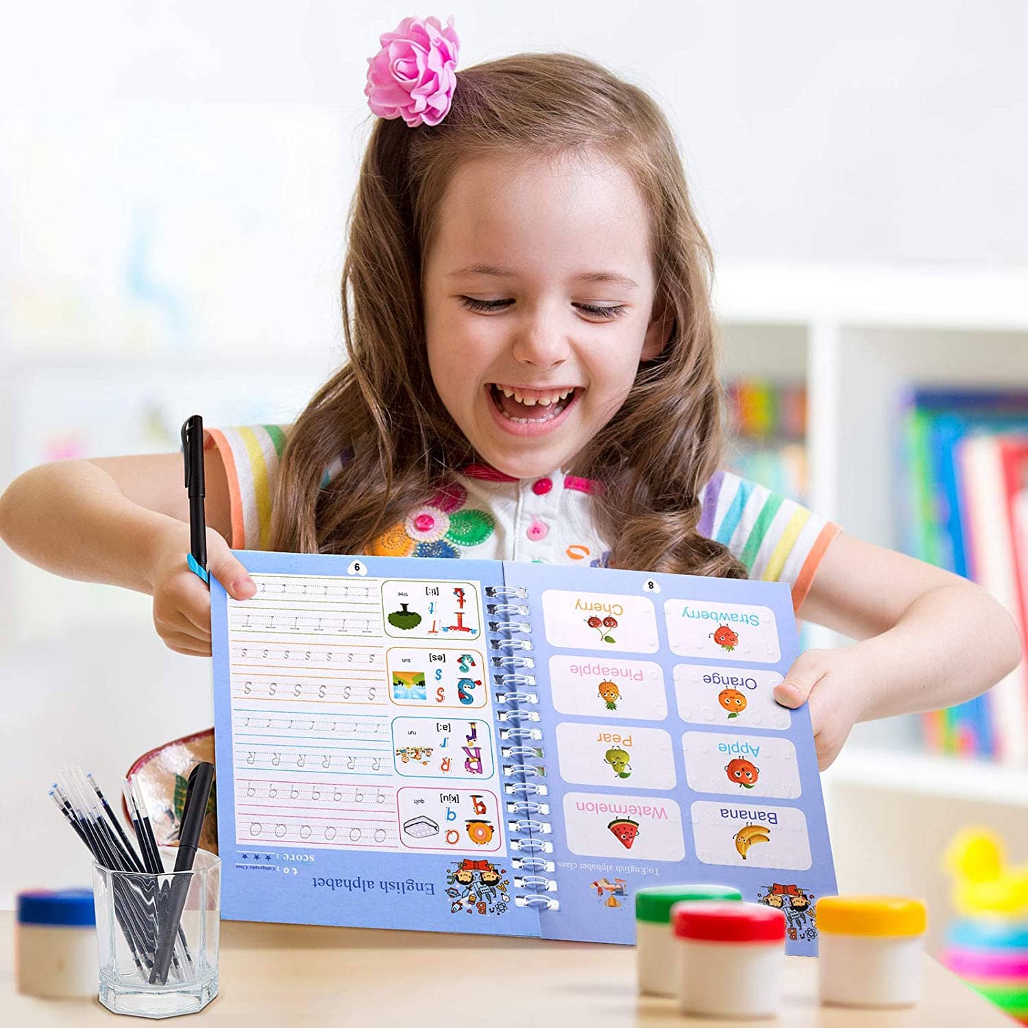 Caderno de Caligrafia Mágicos Reutilizável - Kit com 4 Cadernos - Direct Ofertas