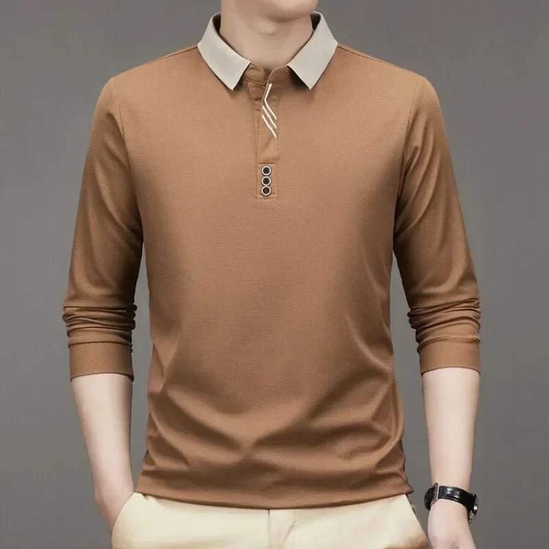 Camisa Polo Masculina John Karlo Minimalista Manga Longa + Brinde Relógio Deyros Luxo - Direct Ofertas