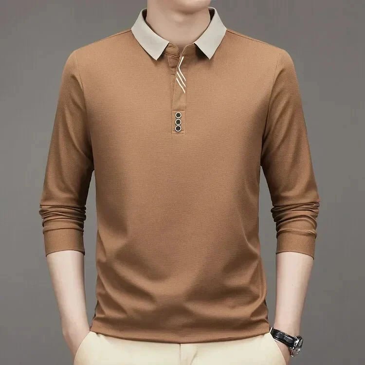 Camisa Polo Masculina John Karlo Minimalista Manga Longa + Brinde Relógio Deyros Luxo - Direct Ofertas