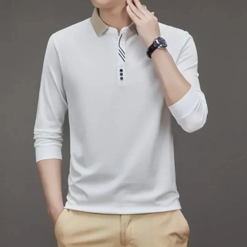 Camisa Polo Masculina John Karlo Minimalista Manga Longa + Brinde Relógio Deyros Luxo - Direct Ofertas