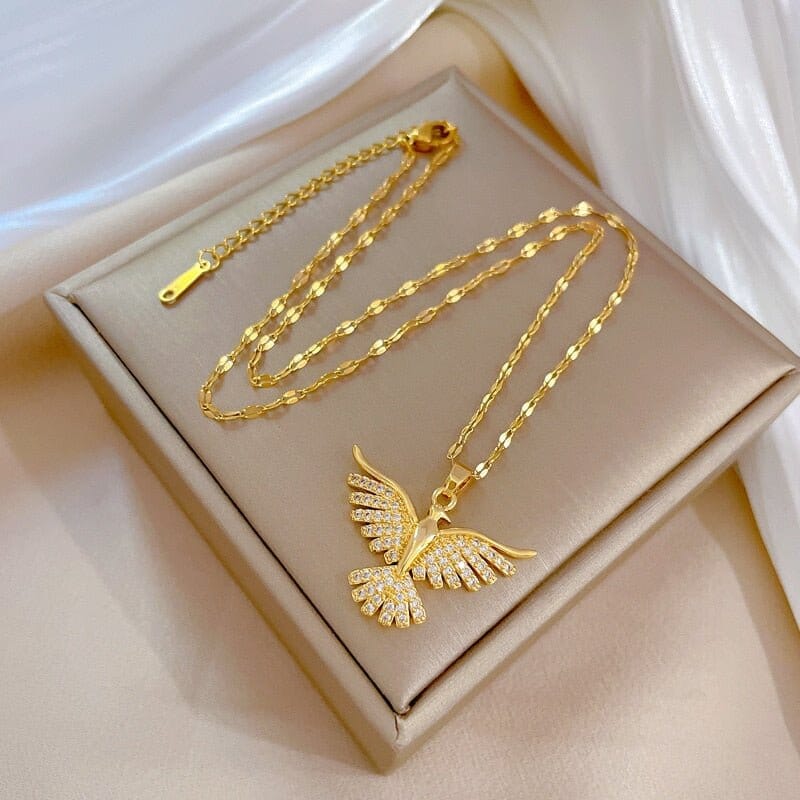 Colar Feminino Espírito Santo Banhado a Ouro 18k Colar Feminino Espírito Santo PJOIAS Direct Ofertas