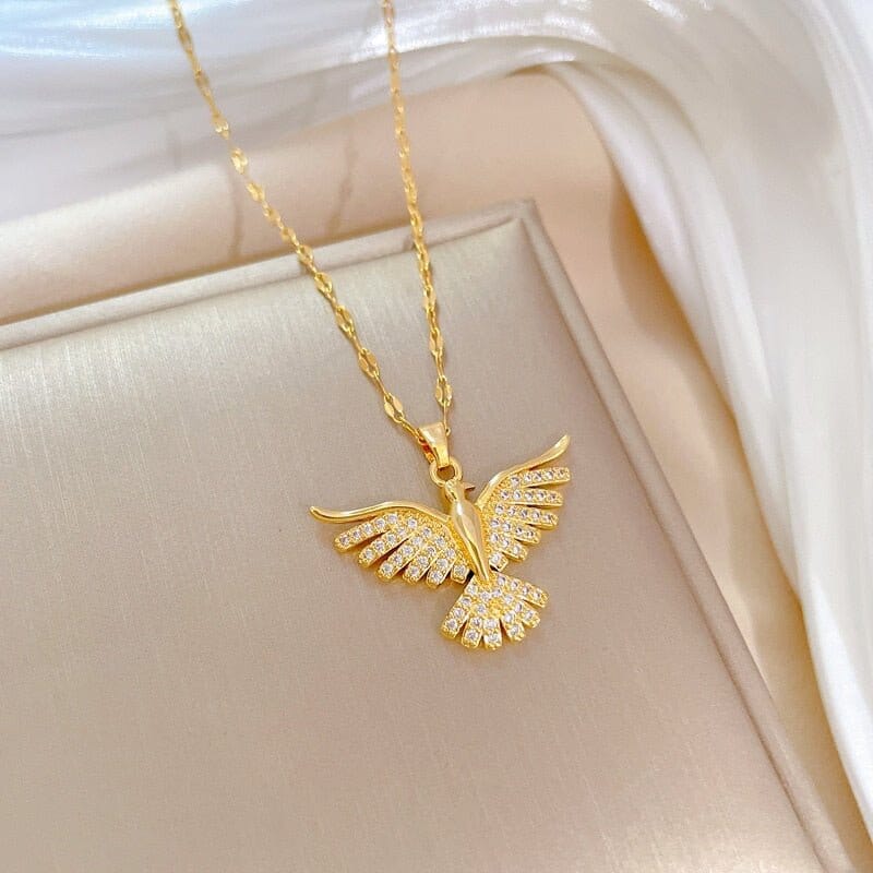 Colar Feminino Espírito Santo Banhado a Ouro 18k Colar Feminino Espírito Santo PJOIAS Direct Ofertas