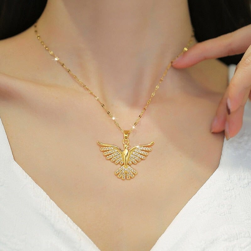 Colar Feminino Espírito Santo Banhado a Ouro 18k Colar Feminino Espírito Santo PJOIAS Direct Ofertas