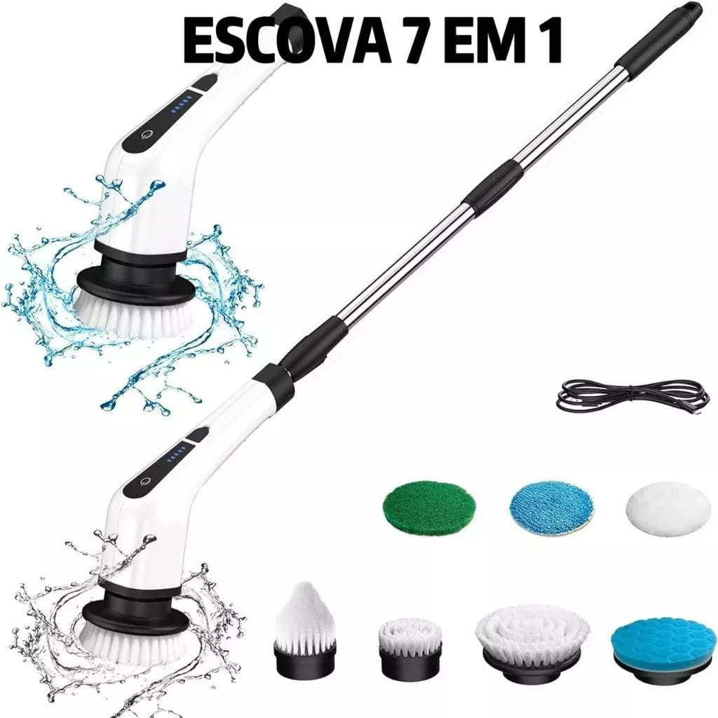 Escova de Limpeza Ajustável Recarregável 9 em 1 / 7 em 1 Escova de Limpeza Ajustável PS1 Direct Ofertas 7 EM 1