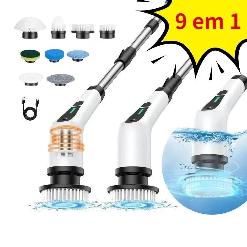 Escova de Limpeza Ajustável Recarregável 9 em 1 / 7 em 1 Escova de Limpeza Ajustável PS1 Direct Ofertas 9 EM 1