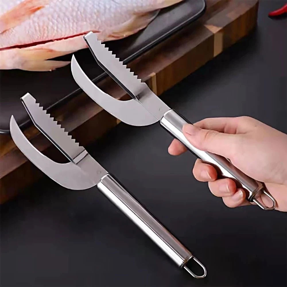 FishScaler - Faca Inoxidável 3 em 1 para Limpeza de Peixe FishScaler - Faca Inoxidável P9 Direct Ofertas