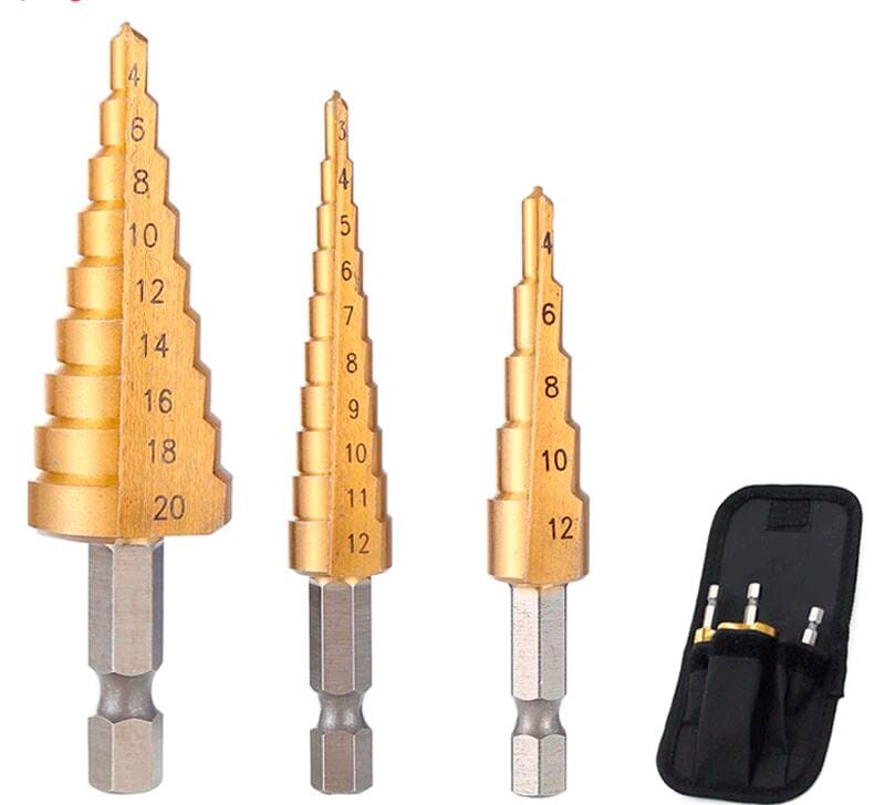 Kit 3 Brocas Escalonadas de Titânio - Direct Ofertas