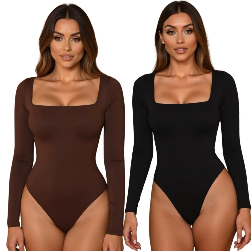 Kit com 2 Bodys Femininos Manga Longa Kit com 2 Bodys PS1 Direct Ofertas