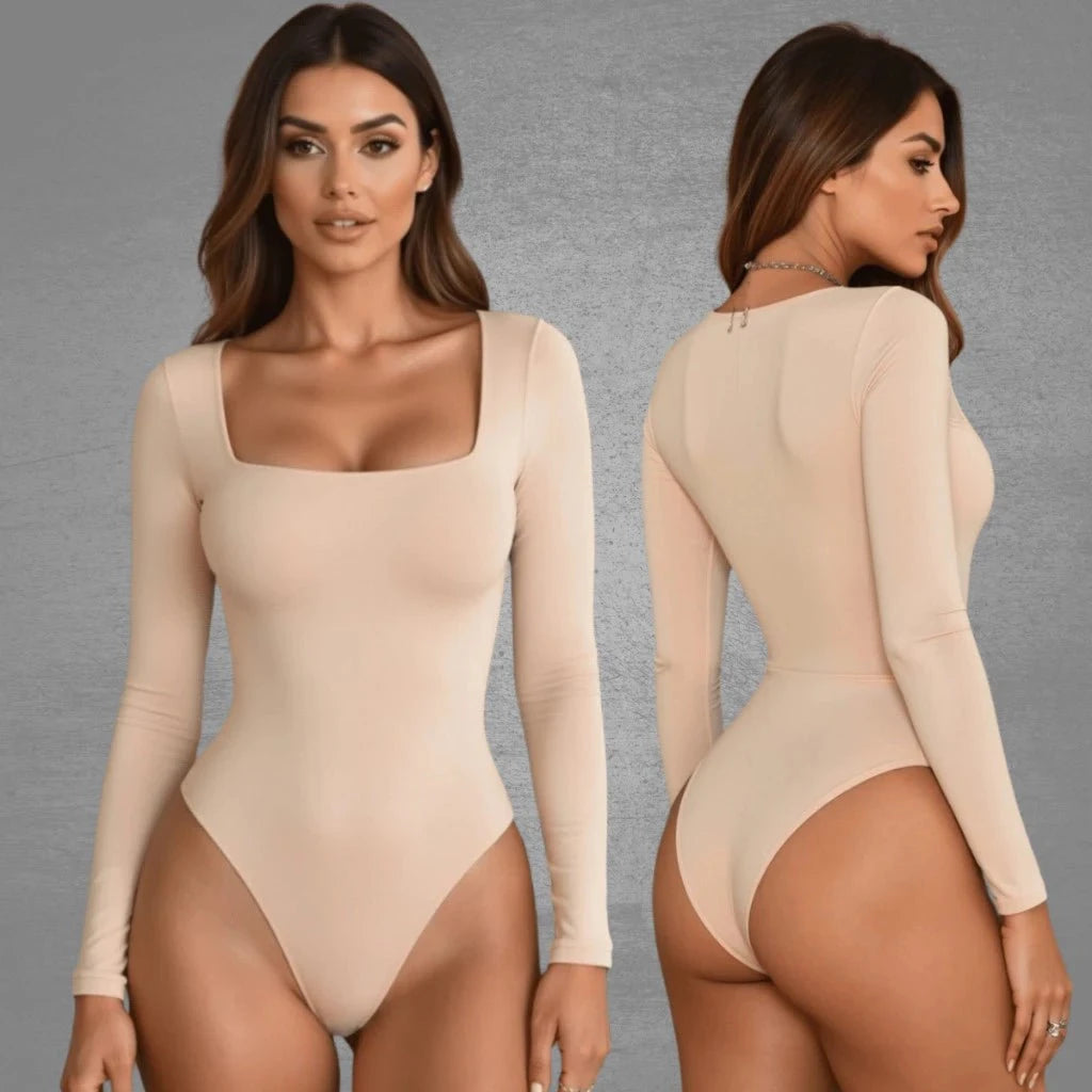 Kit com 2 Bodys Femininos Manga Longa Kit com 2 Bodys PS1 Direct Ofertas NUDE NUDE TAM UNICO 36 a 42