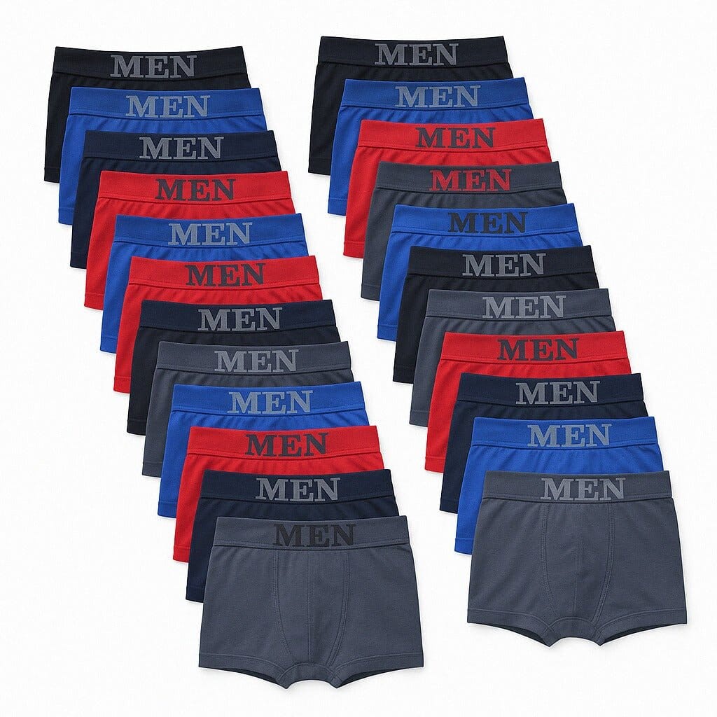 Kit de Cuecas Boxer Masculina Sem Costura Kit de Cuecas Boxer Masculina PS1 Direct Ofertas Kit 10 unidades P