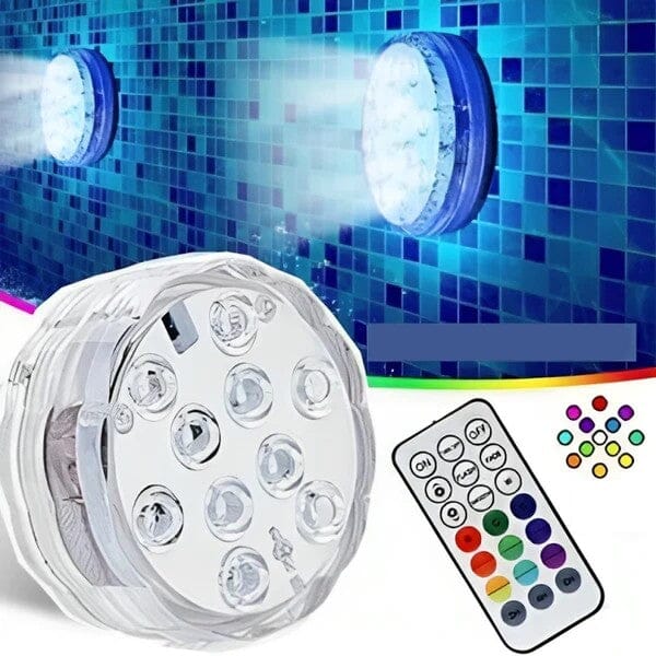 Kit Luminárias de Piscina RGB | Sem Fio Com Controle Remoto - Direct Ofertas