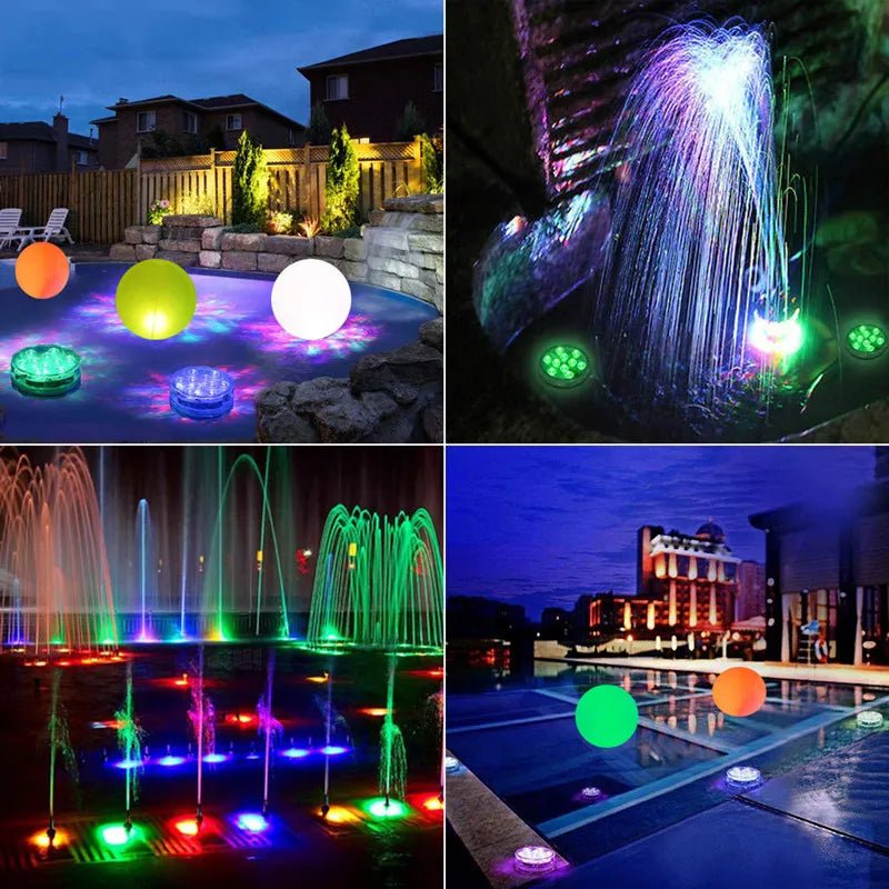 Kit Luminárias de Piscina RGB | Sem Fio Com Controle Remoto - Direct Ofertas