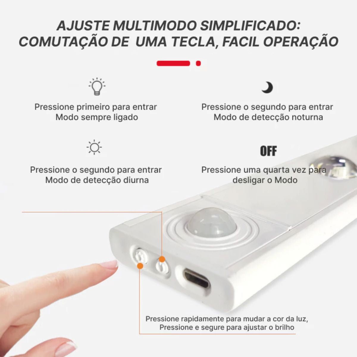 Luminária LED com Sensor Magnético - Direct Ofertas