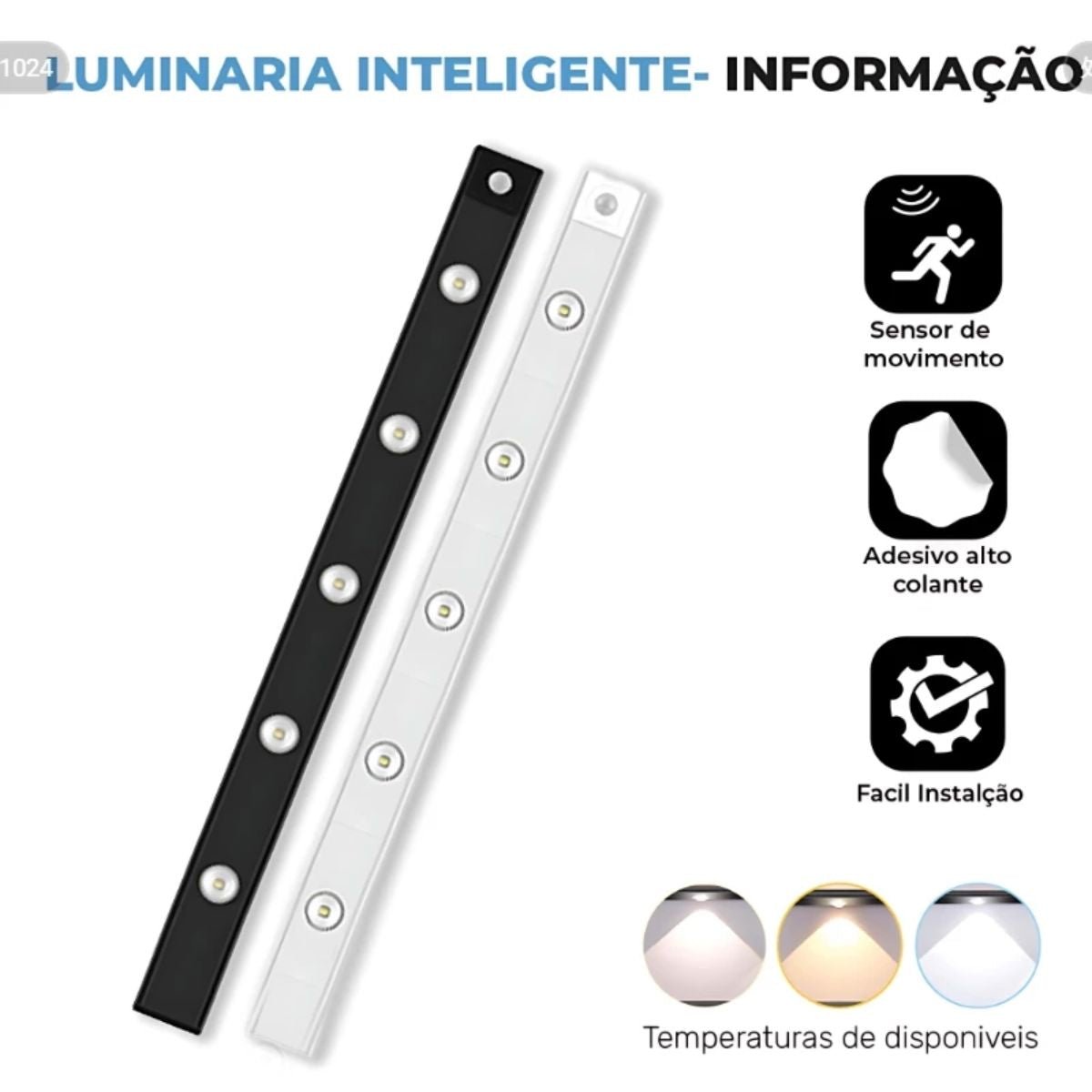 Luminária LED com Sensor Magnético - Direct Ofertas