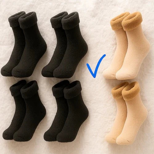 Meias Forradas - Pelúcia Baumont (Compre 3 LEVE 6) Meias Forradas P11 Direct Ofertas 4 Pares Preto / 2 Pares Bege