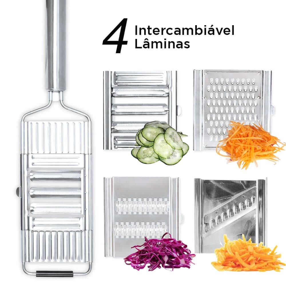 Ralador Profissional de Legumes Multiuso Com 4 Lâminas - Direct Ofertas