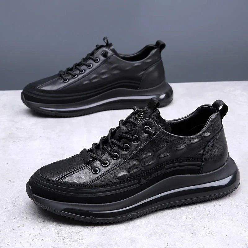 Tênis Masculino Estilo Couro De Crocodilo + Relogio de Brinde - Direct Ofertas