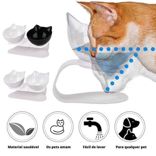 Tigela Ortopédica Anti Vômito para Gatos - Direct Ofertas