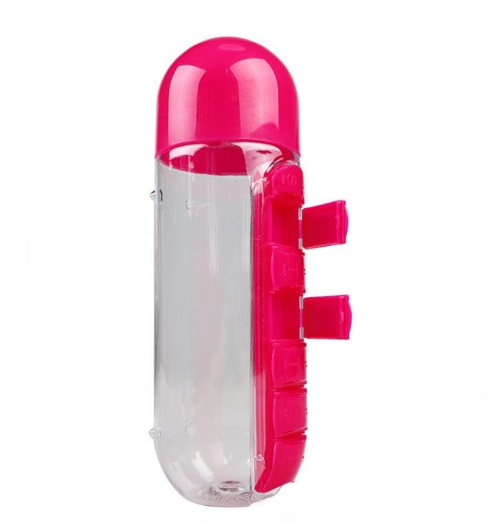 Garrafa de água com porta comprimidos - Pill Bottle 3 EM 1 (EXCLUSIVA!) - Direct Ofertas