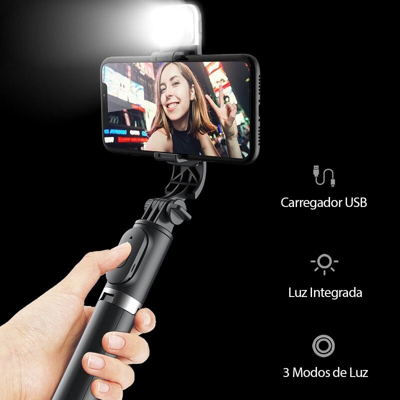 Selfiegram - Tripé Multifunções Led 4 em 1 - Direct Ofertas