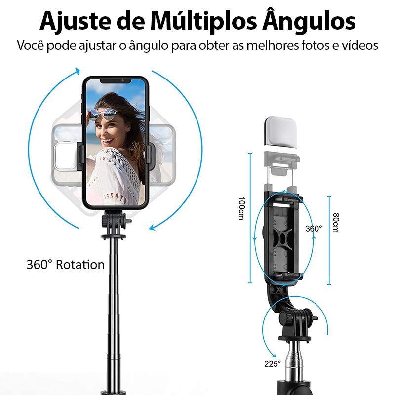 Selfiegram - Tripé Multifunções Led 4 em 1 - Direct Ofertas