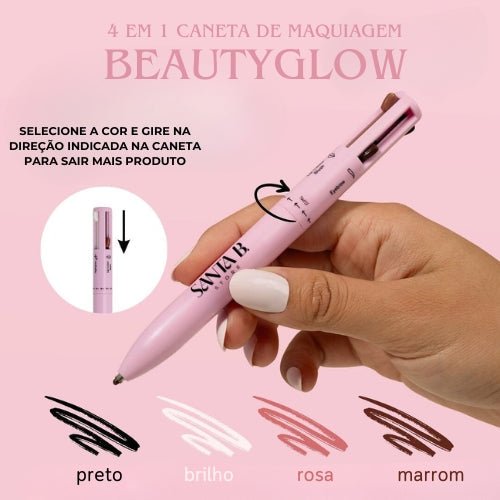 BeautyGlow - Caneta 4 em 1 de Maquiagem - Direct Ofertas