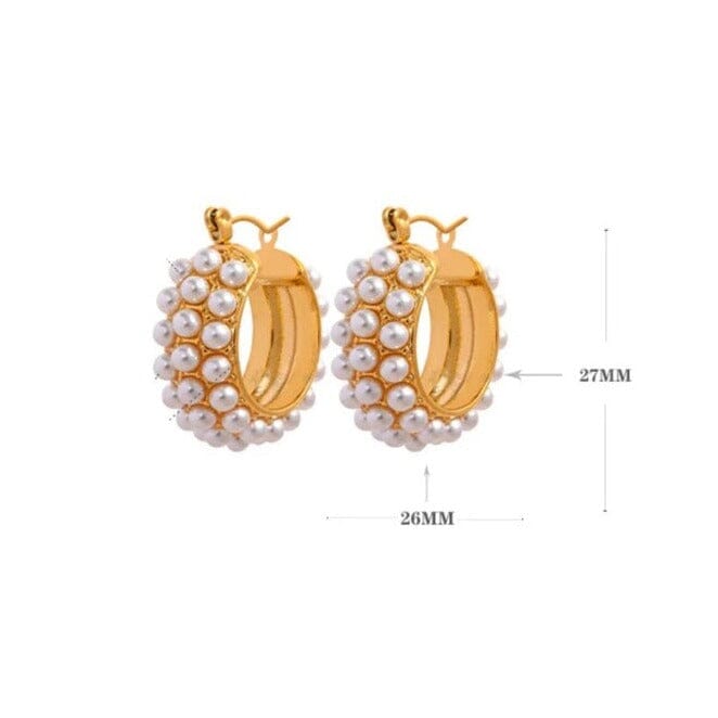 Brinco Cravejado de Perolas Folheado a Ouro 18k - Direct Ofertas