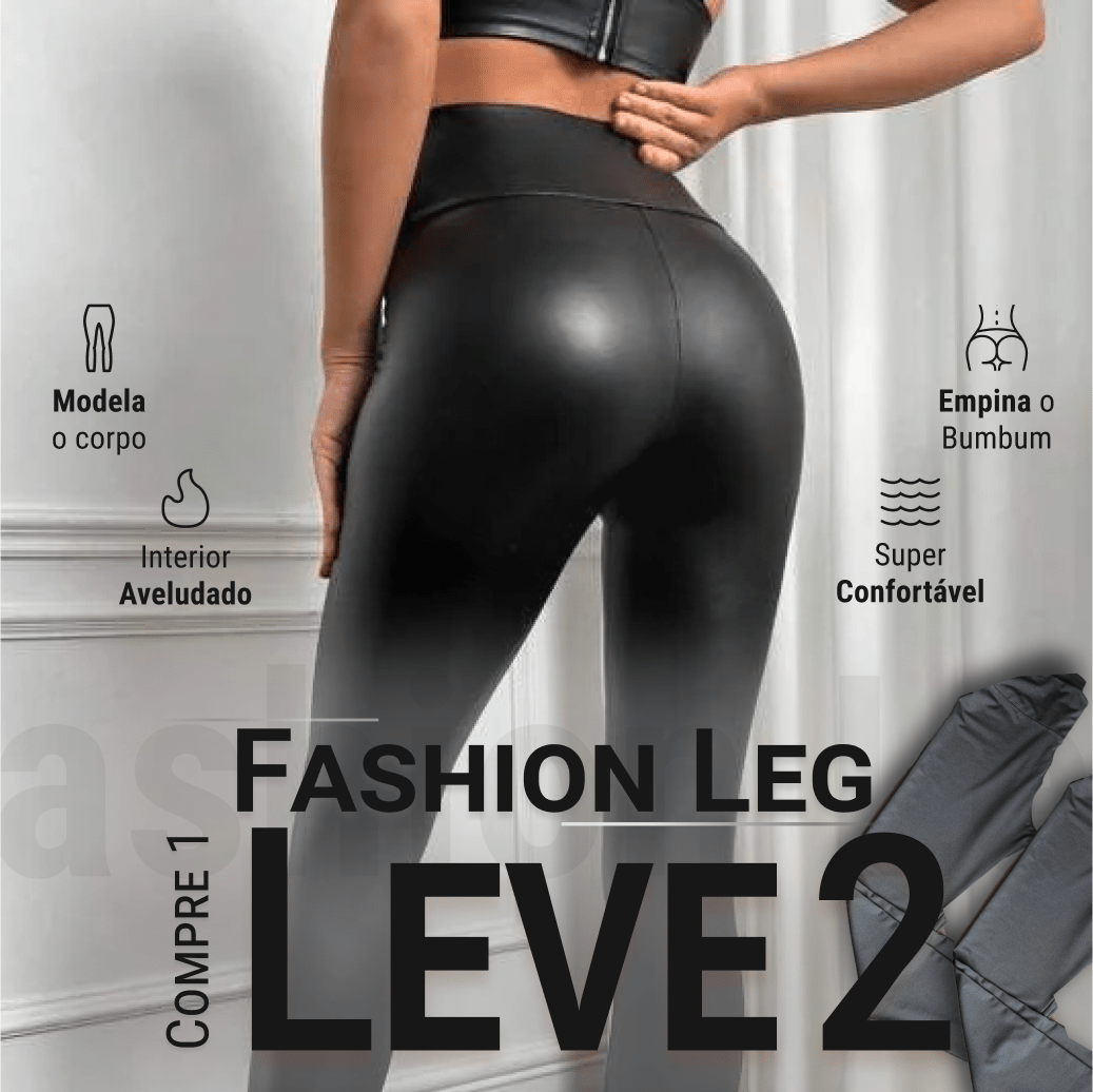 Calça Legging de Couro Aveludada - Fashion Leg - Compre 1 Leve 2 - Direct Ofertas