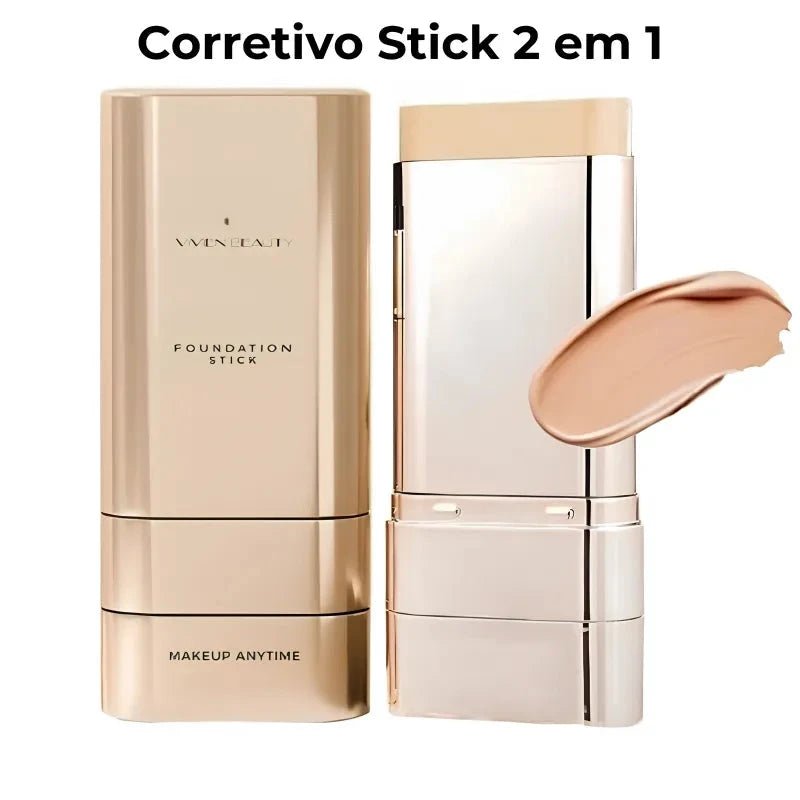 Corretivo Base Stick Coreano 2 em 1 – Cobertura Perfeita 100% Natural - Direct Ofertas