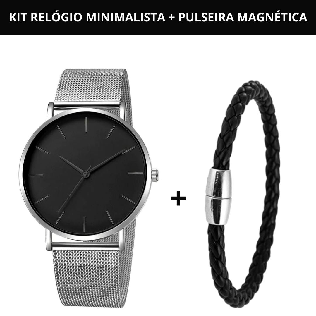 Relógio Masculino Minimalista [+ Pulseira de BRINDE] - Direct Ofertas