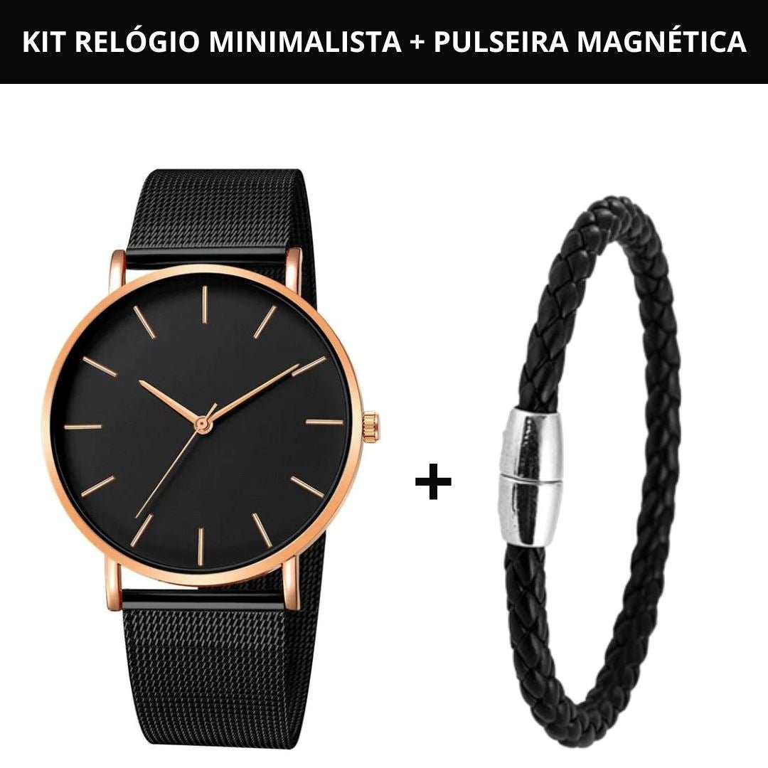 Relógio Masculino Minimalista [+ Pulseira de BRINDE] - Direct Ofertas