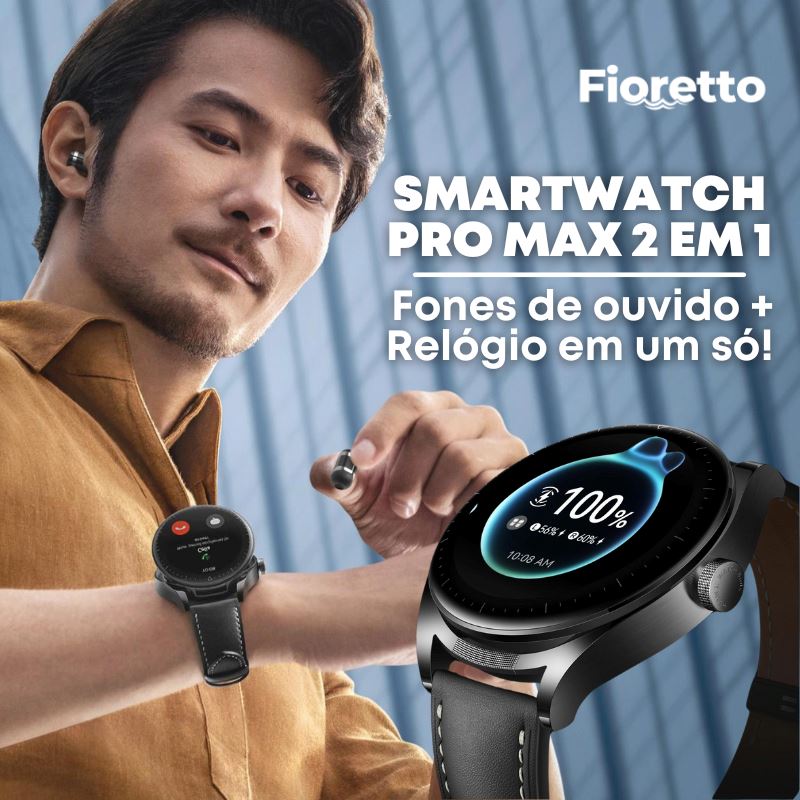 SmartWatch ProMax 2 em 1 | Relógio + Fone sem fio Ultra Beat (À Prova D'água) - Direct Ofertas