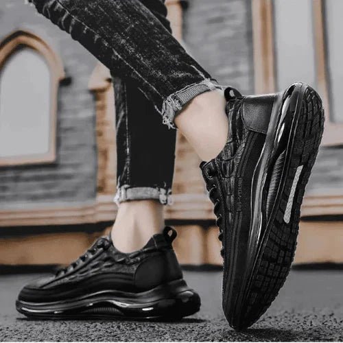 Tênis Masculino Estilo Couro De Crocodilo + Relogio de Brinde - Direct Ofertas