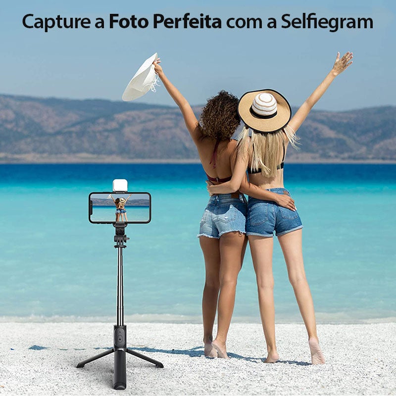 Selfiegram - Tripé Multifunções Led 4 em 1 - Direct Ofertas